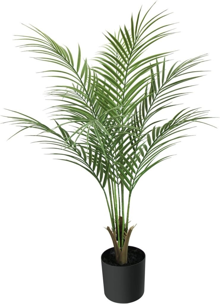 Chantoo Artificial Areca Palm Tree 3FT Fake Tropical Plant with Realistic Artificial Leaves in Pot Faux Plant for Indoor Outdoor House Home Patio Office Modern Decor